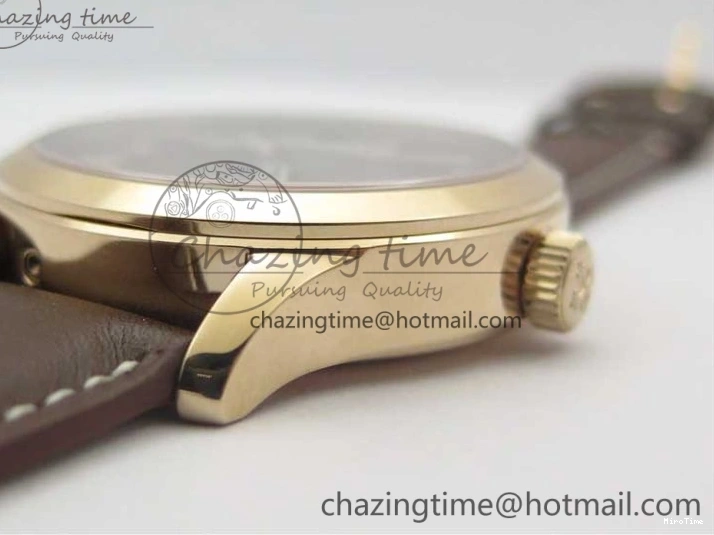 MIROTIME 1219 Calatrava 5524R Pilot Travel Time RG GRF Brown Dial on Brown Leather Strap MIYOTA TopPick 7155